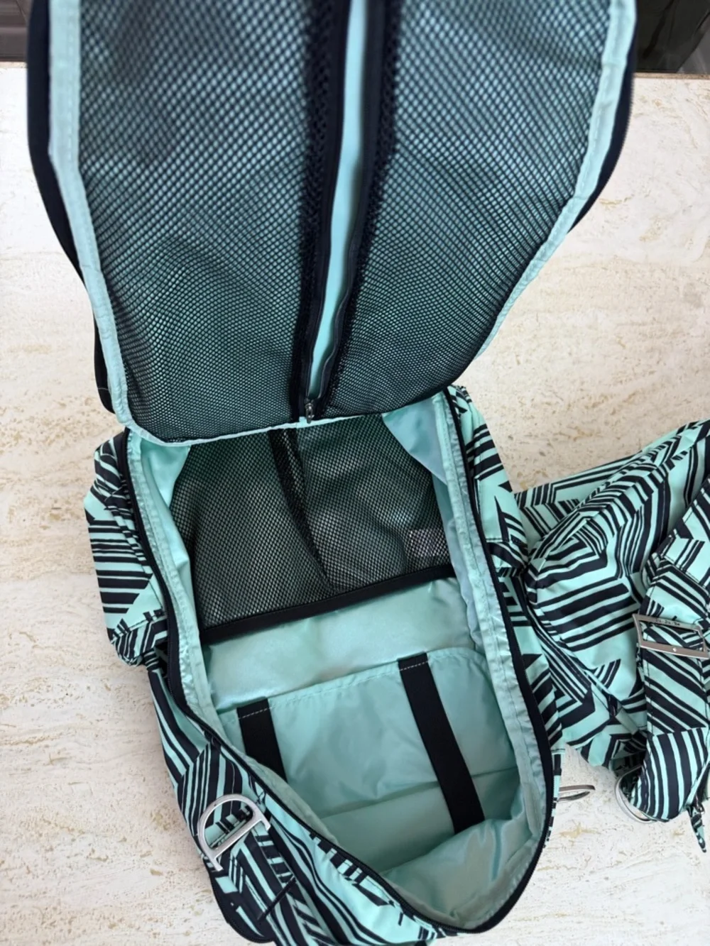 JuJuBe Mint Chip Diaper Bag Set + Mini Bag & Changing Pad | Gently Used